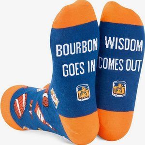 ZMART | 2 pair! Funny Bourbon Socks in Box for Gift Giving OS NWT